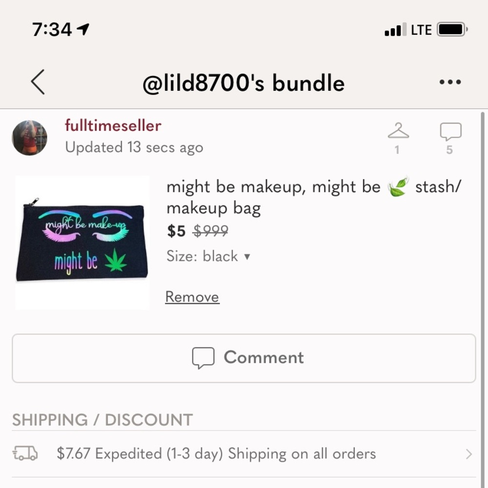black makeup bag